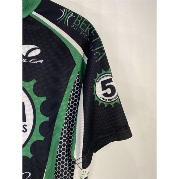 Voler Mens Medium Cycling Jersey Team Revolution Green Black White Large - Picture 5 of 9